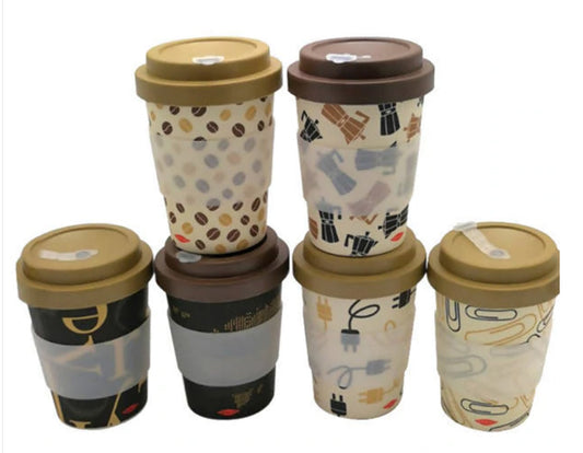 Vasos Mug Reutilizable Oroley Bamboo 350 ml con tapa